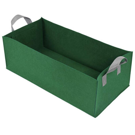 Bolsa rectangular de fieltro para plantar – maceta con asa para flores y verduras – 60 x 30 x 20 cm