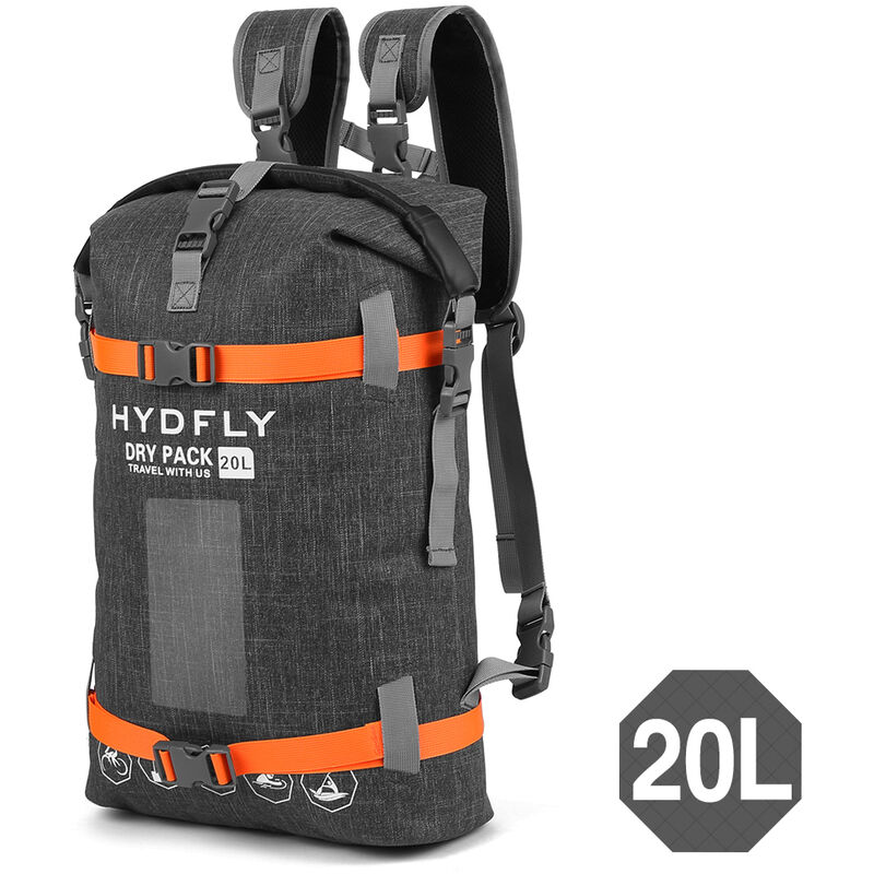 

Hydfly - Bolsa seca impermeable al aire libre, mochila flotante con tapa enrollable, bolsa seca para deportes acuaticos,20L