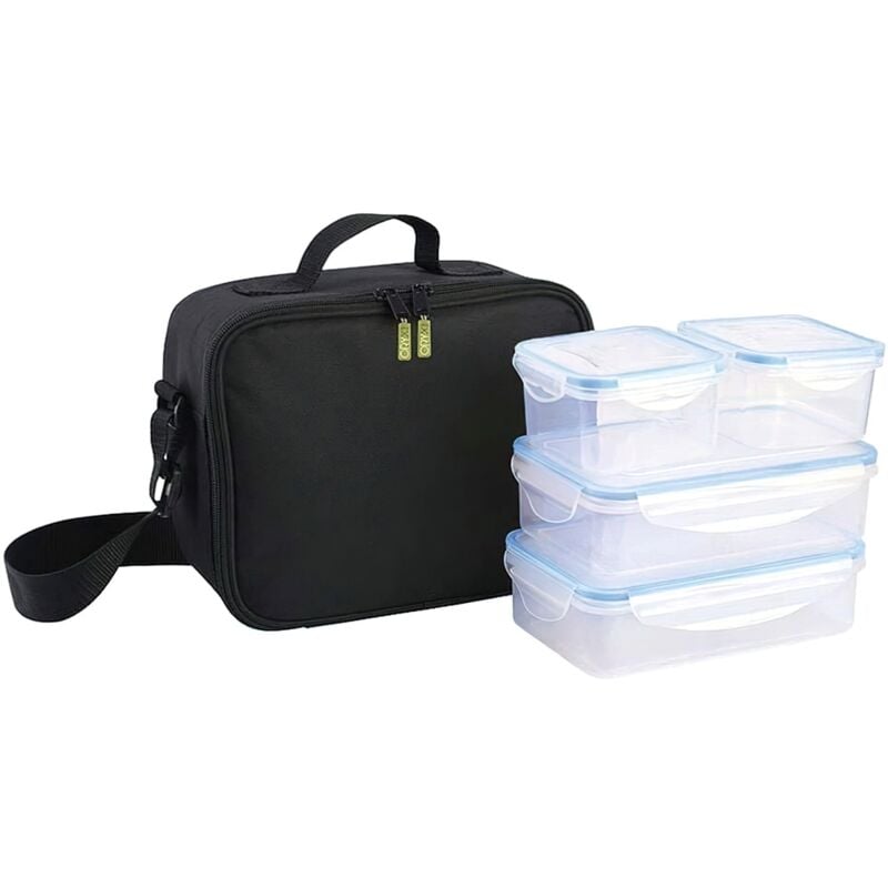 Oryx - Bolsa Termica Con 4 Recipientes Hermeticos Plastico (2x800 ml + 2x400 ml.)