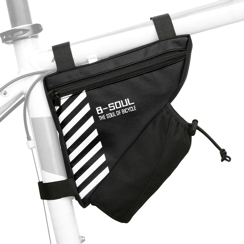 

B-soul - Bolsa triangular de bicicleta con bolsillo para botella de agua Marco de ciclismo Bolsa de tubo superior Bolsa de almacenamiento de