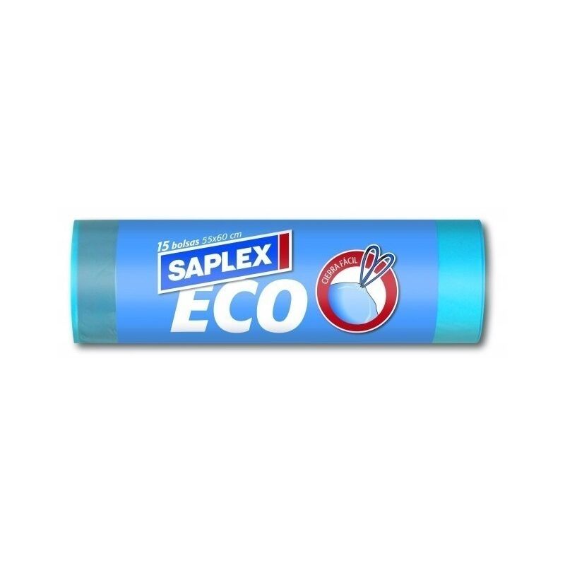 

Bolsa Basura 55X60 Cm Cierra Facil Plastico Azul SaPlasticoex 15 Pz