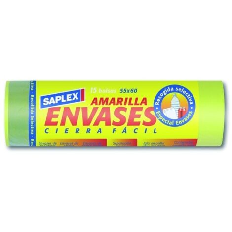 BOLSAS BASURA ENVASES 55X60CM.15 UN -
