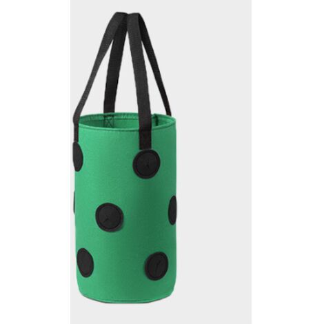 Bolsas colgantes para cultivo de fresas (3 galones, 20 x 35 cm (13 agujeros), con manchas negras verdes) con asas, para jardín de hierbas.
