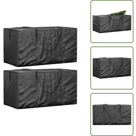 Bolsas de almacenamiento - vidaXL Bolsas para guardar árbol de Navidad 2 uds polietileno negro - Bolsas para árboles
