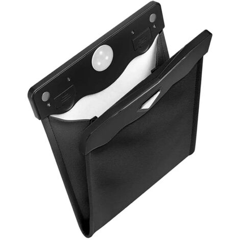 Bolsas de basura colgantes para coche, papelera de cuero impermeable para coche, papelera magnética plegable con LED inteligente, apta para asientos delanteros y traseros, papelera multifuncional para