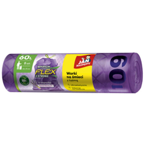 Bolsas de basura JAN essential LD Magnum Flex Lavanda 60 L - 8 unidades