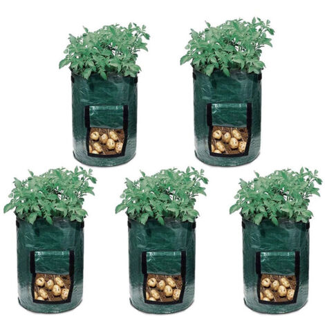Bolsas de cultivo de vegetales para exteriores de 10 galones, bolsas de fertilizantes para macetas, 35 x 45 cm,