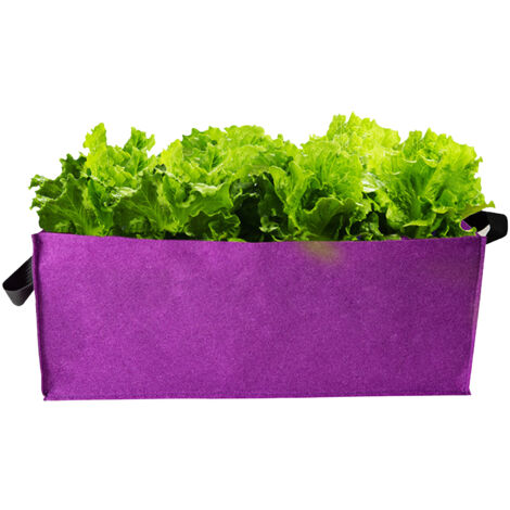 Bolsas de cultivo rectangulares de fieltro transpirable con asas, 50x30x20 cm. Para zanahorias, cebollas, hierbas, flores y hortalizas. Prácticas.
