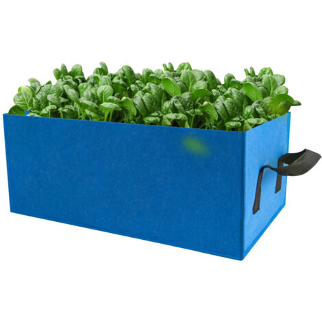 Bolsas de cultivo rectangulares de fieltro transpirable con asas, perfectas para zanahorias, cebollas, hierbas aromáticas, flores y hortalizas (40 x 30 x 20 cm). Dimensiones: 40 x 30 x 20 cm.