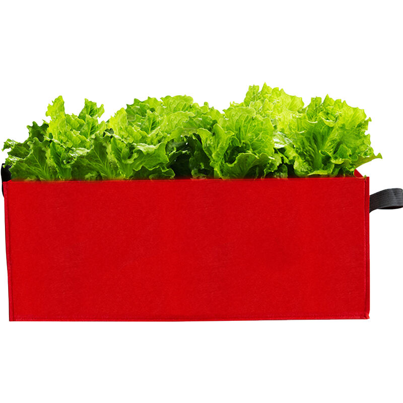 

Bolsas de cultivo rectangulares para jardin, camas de plantacion, con asas,Rojo, L