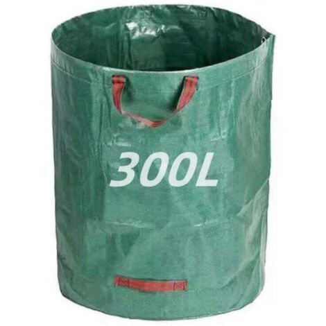 Bolsas de jardín resistentes KZQ con asas, 300 l, reutilizables para residuos de jardín, recortes, restos vegetales, césped y hojas.