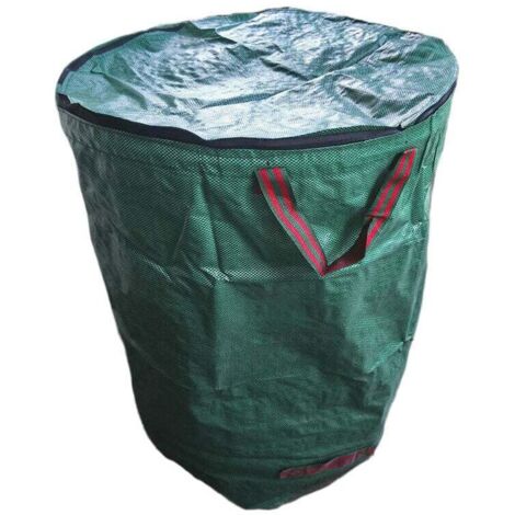 Bolsas de jardín verdes duraderas KZQ 300 l, juego de 3 bolsas de jardín verdes con tapa, bolsas para residuos de jardín para transportar plantas verdes, bolsas de hojaldre, 67 cm x 84 cm