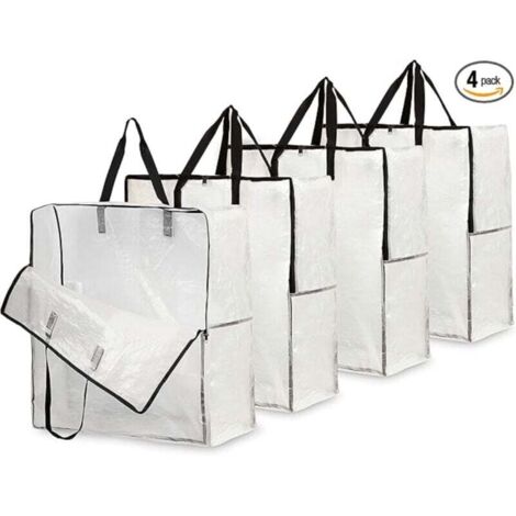Bolsas de lavandería resistentes para guardar ropa, ropa de cama y edredones en el garaje, el ático o debajo de la cama, juego de 4