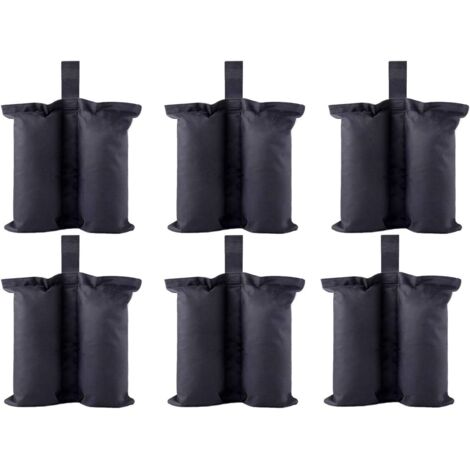 Bolsas de peso premium para refugios instantáneos de alta resistencia: saco de arena para patas de tienda, toldo desplegable, saco de peso para pies (tallas M-6, negro)
