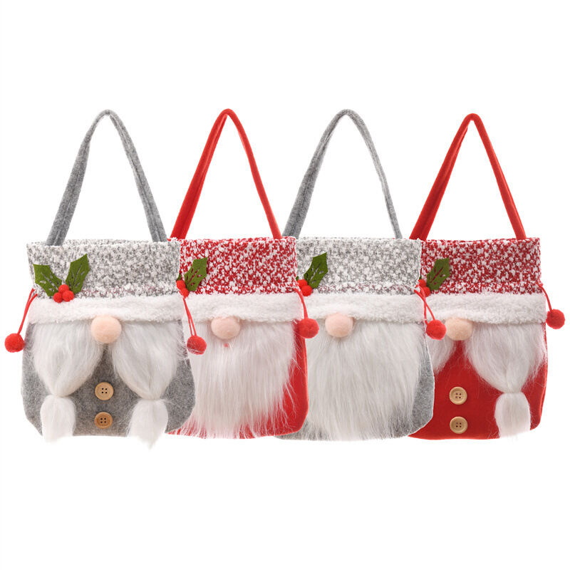 

Bolsas de regalo de 4 piezas, bolsas de regalo navideñas con gnomos, para fiestas infantiles, decoraciones para maestros