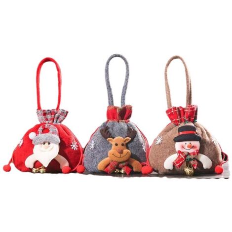 Bolsas de regalo navideñas para muñecas, Nuevas bolsas de regalo navideñas 2025, Divertida bolsa de manzana para Nochebuena, Mini bolsa de regalo 3D para muñecas con cordón, Mini bolsa de regalo 3D pa