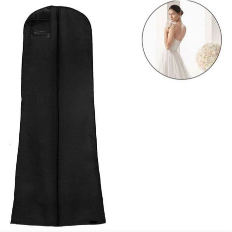 Bolsas grandes para ropa ZVD, 180 cm, a prueba de polvo, para vestidos de novia, color negro