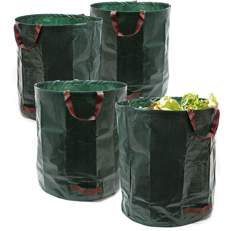Bolsas jardín 4x Sacos Hojas Hierba Césped Basura Residuos 272L
