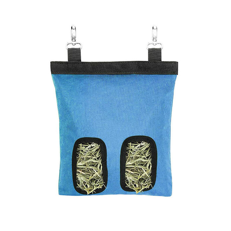 

Bolsas para alimentador de heno para conejos, dispositivo de alimentacion colgante, con 2 orificios,Azul