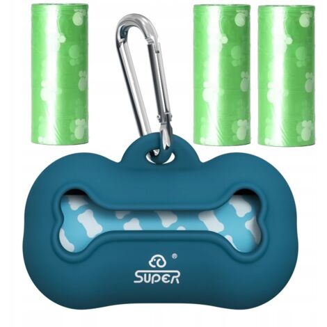 Bolsas para desechos de perros, soporte para collar, juego de 3 rollos
