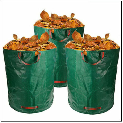 Bolsas para residuos verdes (paquete de 3) Bolsas resistentes para hojas Ideales para recoger ramas y recortes de césped de los residuos del jardín (verdes)