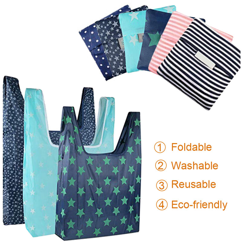 

Asupermall - Bolsas plegables reutilizables Bolsas de comestibles Reciclar Bolsas de viaje de compras ecologicas Ripstop lavables de bolsillo,