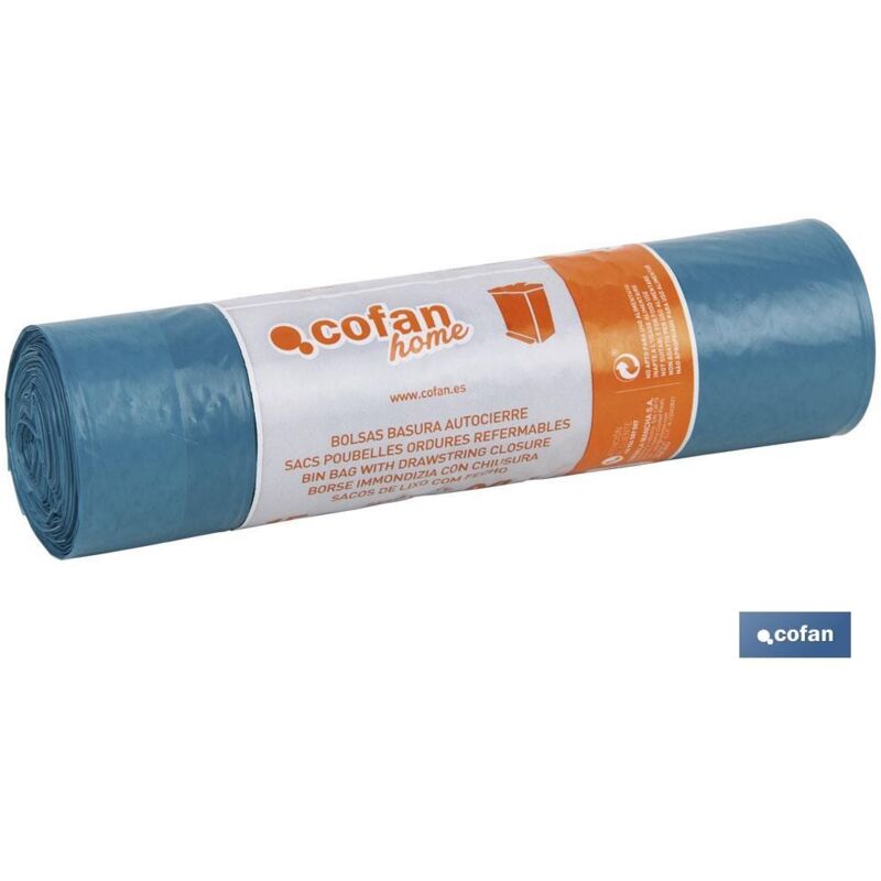 

Bolsas plÁstico autocierre 55x55 g65 color azul 15 uds