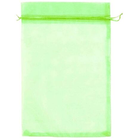 Bolsas protectoras para uvas KZQ, paquete de 100, bolsas de organza verdes con cordón para proteger las uvas de aves, insectos, avispas y avispones, 17 x 23 cm