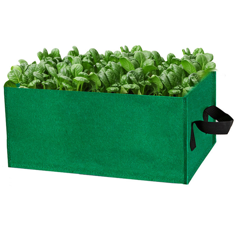 

Bolsas rectangulares de cultivo para jardin, macetero, camas, macetas con asas, bolsas de fieltro transpirables para macetas para zanahorias,