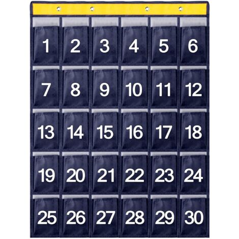 Bolsillo numerado, 30 bolsillos con soporte de almacenamiento para colgar en la pared, organizador de números, bolsa de almacenamiento colgante