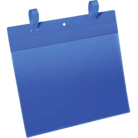 Bolsillo para documentos A297xH210mm A4 horizontal con 2 solapas azul oscuro paquete de 50