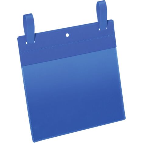 Bolsillo para documentos W210xH148mm DIN A5 horizontal con 2 solapas azul oscuro paquete de 50