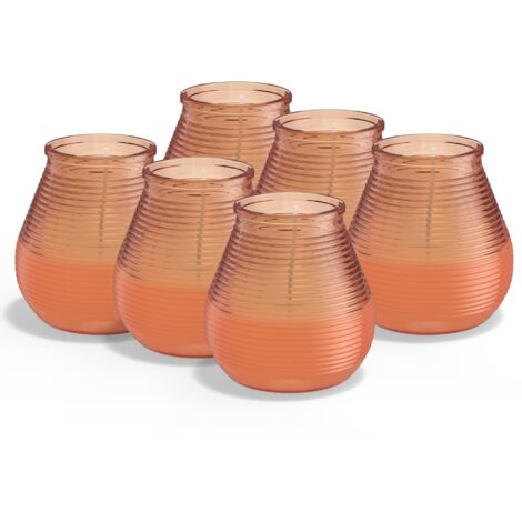 BOLSIUS - Citronella - Candela Patio - Outdoor - Profumata - Corallo - 40 Ore di Bruciatura - Confezione 6