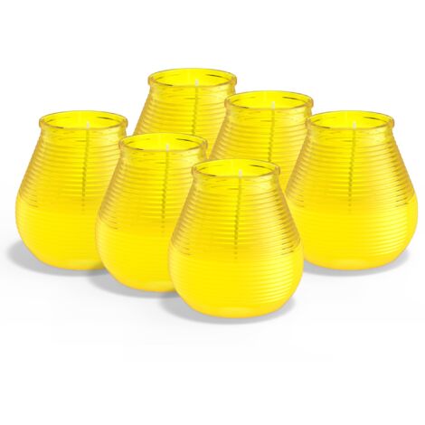 BOLSIUS - Citronella - Candela Patio - Outdoor - Profumata - Giallo - 40 Ore di Bruciatura - Confezione da 6