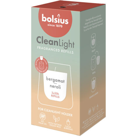 Bolsius Cleanlight Duft-Nachfüller 2er Pack Bergamotte & Neroli