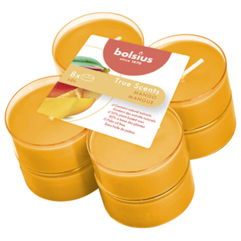 Bolsius Duftkerzen Maxi Light 8 Stück True Scents Mango