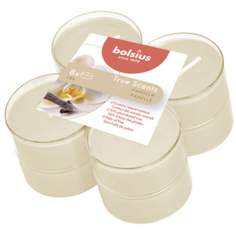 Bolsius Duftkerzen Maxi Light 8 Stück True Scents Vanille