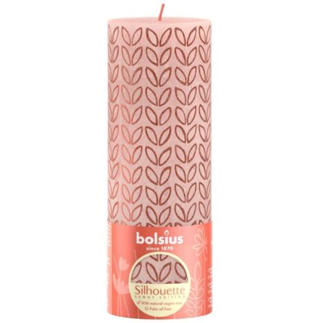 Bolsius Rustieke Stompkaars 19x6.8 cm Misty Pink avec impression