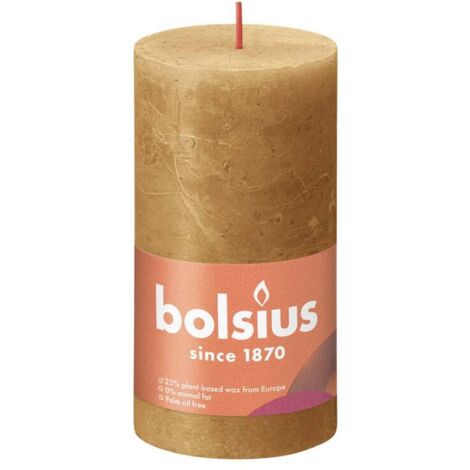 Bolsius Rustik-Kerze Shine 13/7 cm gewürzbraun Stumpenkerze