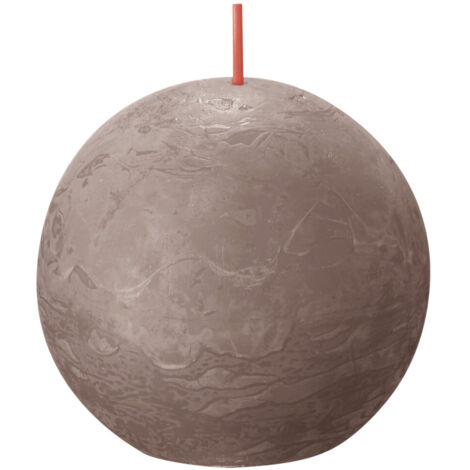 Bolsius Rustik Kugelkerze Ø76 mm Rustikales Taupe