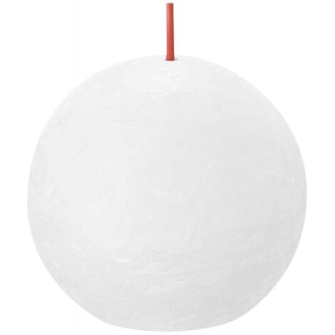 Bolsius Rustik Kugelkerze wolkiges weiß, Durchmesser 7,6 cm Stumpen- und Kugelkerzen