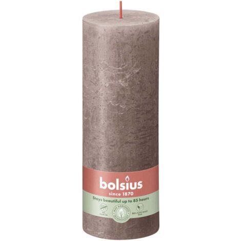 Bolsius Rustik Stumpenkerze 190/68 mm Rustikales Taupe