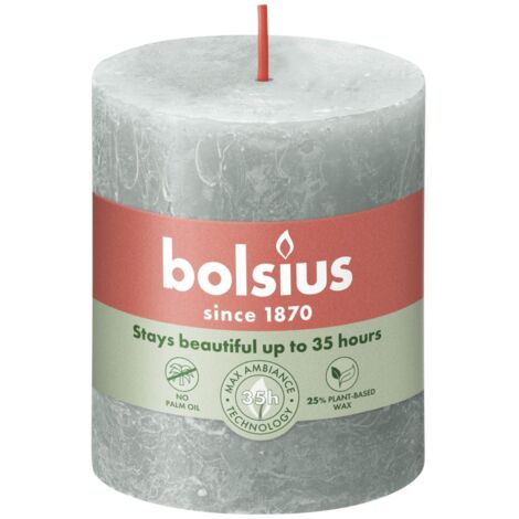 Bolsius Rustik Stumpenkerze 80/68  mm Jade Grün