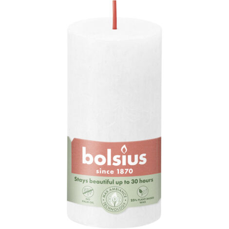 Bolsius Rustik Stumpenkerze wolkiges weiß, Höhe  10 cm, Ø 5 cm Stumpen- und Kugelkerzen