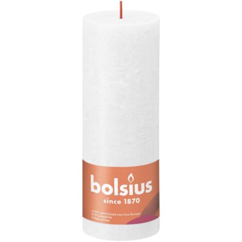 Bolsius Rustik Stumpenkerze wolkiges weiß, Höhe 19 cm, Ø 6,8 cm Stumpen- und Kugelkerzen