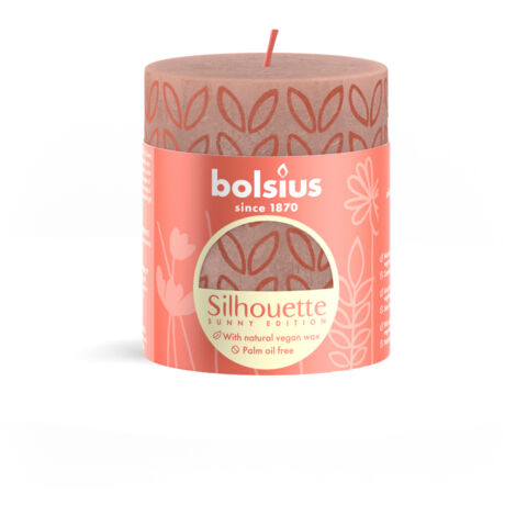 Bolsius Silhouette Stompkaars Misty Pink Met Print 8x6,8 cm