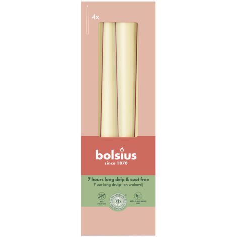 Bolsius Spitzkerzen beige 24,5 cm Ø 2,4 cm 4 Stück