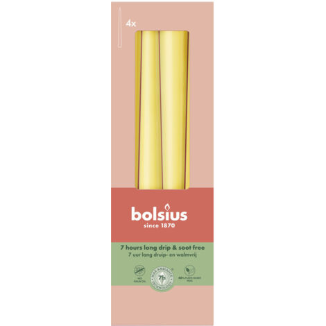 Bolsius Spitzkerzen sonnengelb 24,5 cm Ø 2,4 cm 4 Stück
