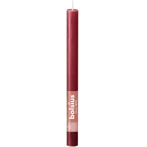Bolsius Stabkerze zartes rot Rustik 27 x 2,3 cm