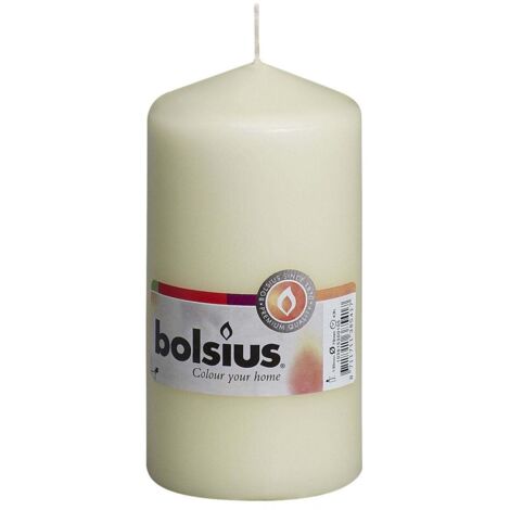 Bolsius Stumpenkerze elfenbein, Höhe 13 cm, Ø 6,8 cm Kerze Dekokerzen